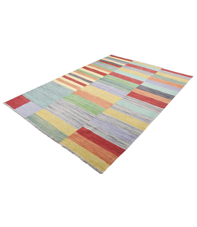 253x183 cm Handgeweven Moderne  Wollen Kelim Tapijt