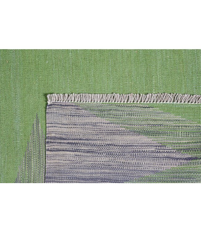 252x177 cm Handwoven Modern Red Wool Kilim Rug