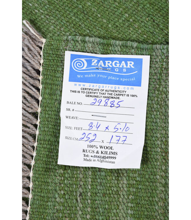 252x177 cm Handgeweven Moderne  Wollen Kelim Tapijt