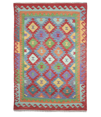 Kelimshop 246x174  cm Handgewebter Traditioneller Kelim Teppich Woll