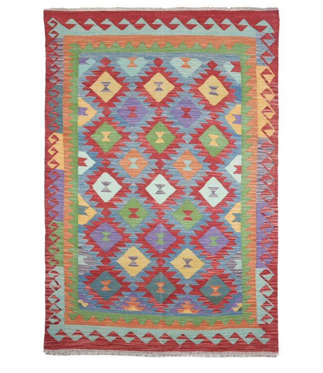 246x174 cm Handwoven Traditional Kelim Area Rug Wool Carpet