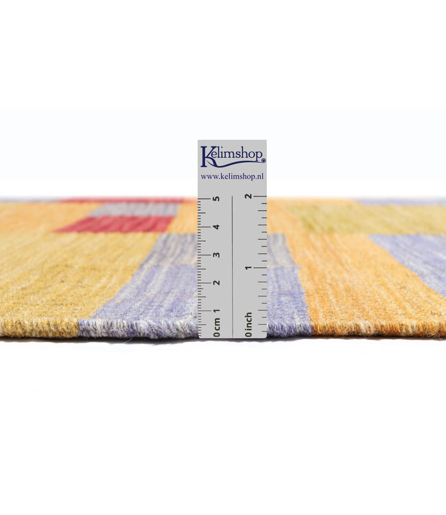 253x173 cm Handgewebter Moderner  Woll-Kelim-Teppich