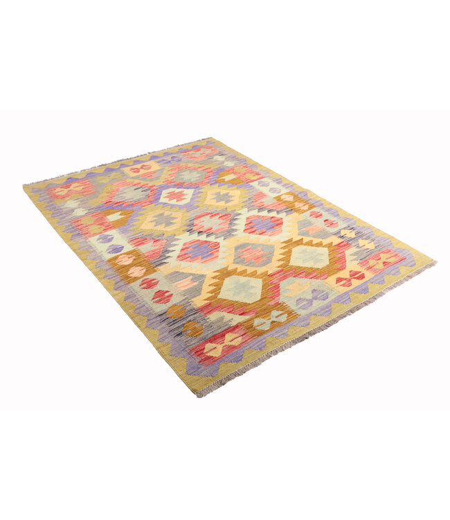 177x131 cm Handgewebter Traditioneller Kelim Teppich Woll