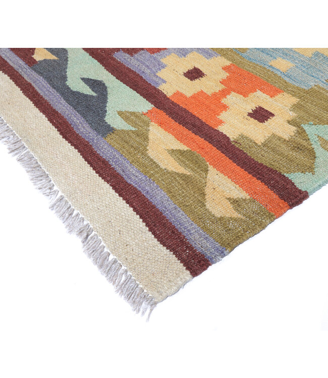 285x96  cm Handwoven Kelim Runner Wool Rug