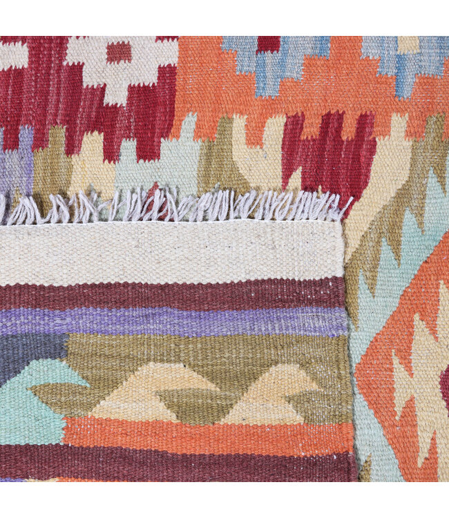 285x96 cm Handgewebter Kelim Läufer  Wollteppich