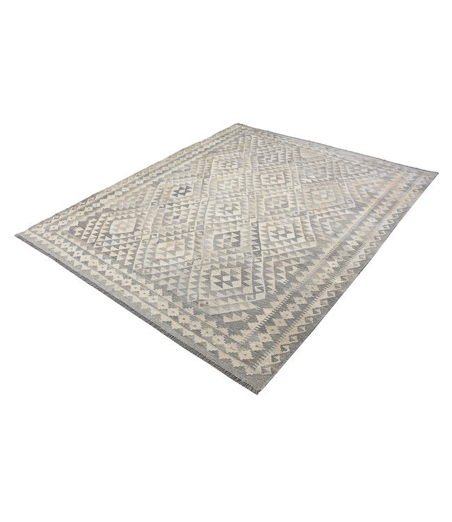 222x179 cm Handwoven Natural  Wool Kelim Area Rug