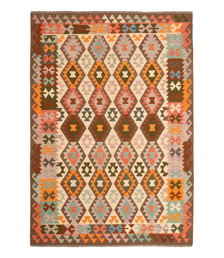 Kelimshop 293x202cm Handgewebter Traditioneller Kelim Teppich Woll