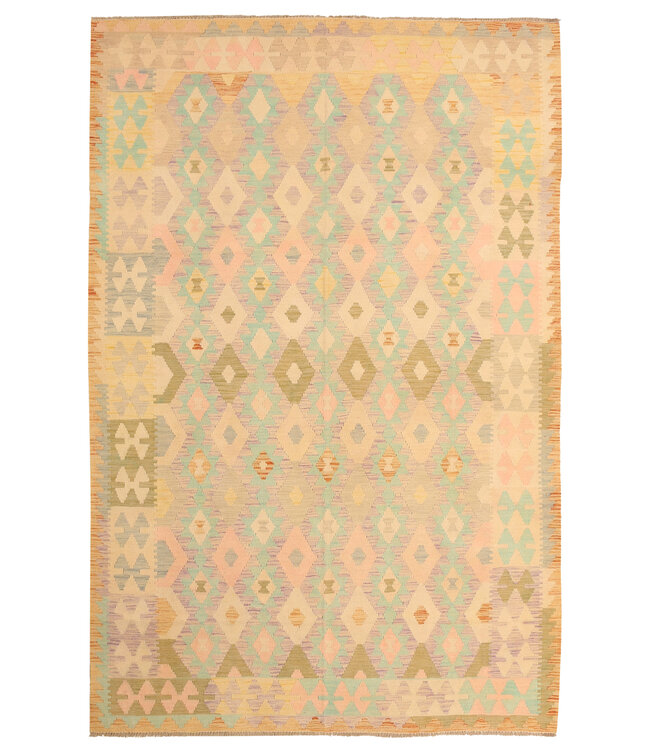 292x192cm Handgewebter Traditioneller Kelim Teppich Woll