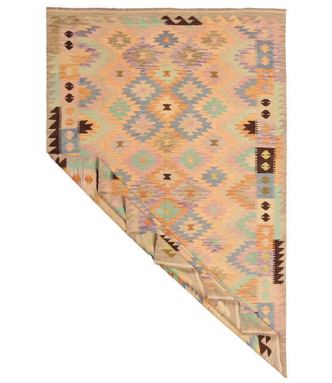 302x190cm Handgewebter Traditioneller Kelim Teppich Woll