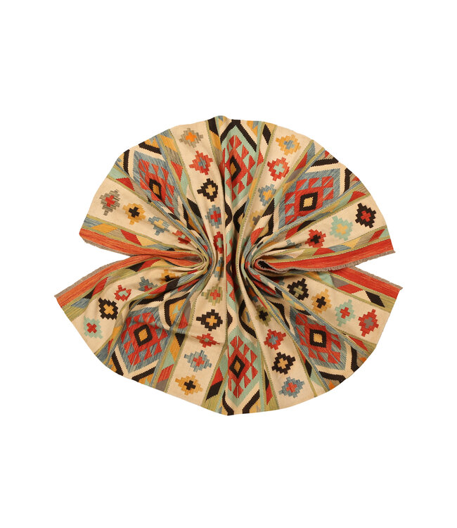 296x197cm Handgeweven Traditionele Kelim Vloerkleed Wol Tapijt