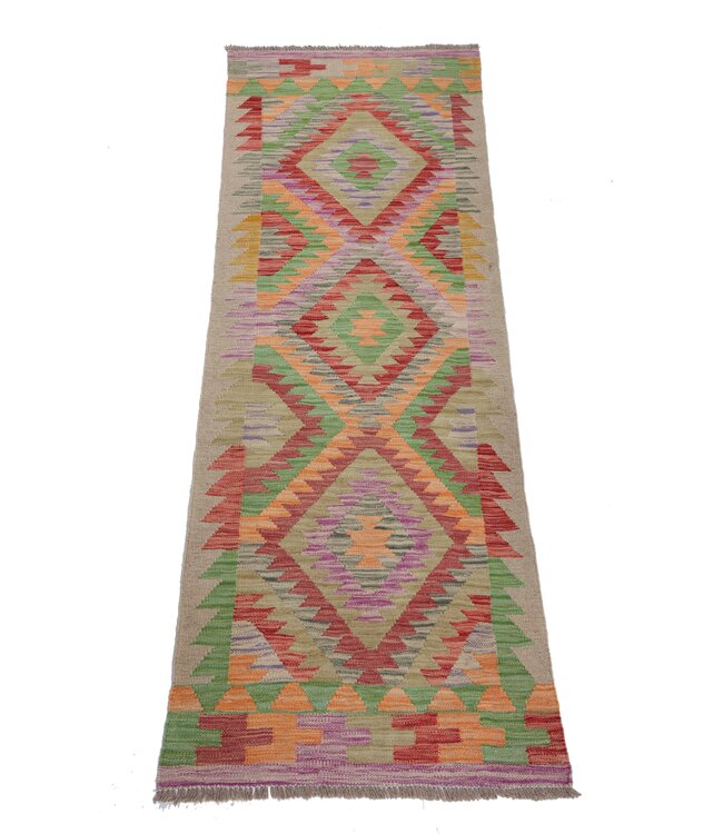 197x70   cm Handwoven Kelim Runner Wool Rug