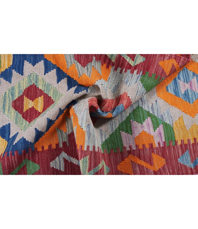 205x63    cm Handwoven Kelim Runner Wool Rug