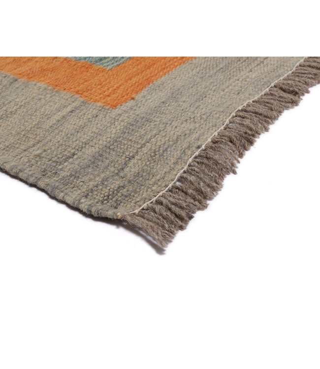 302x191 cm Handwoven Modern Red Wool Kilim Rug