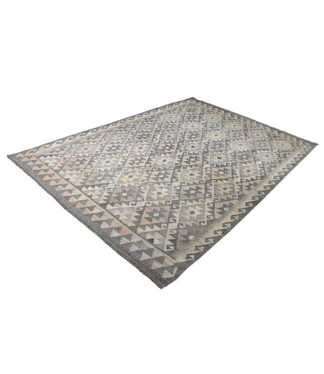 250x176 cm Handgeweven Natural Kelim Wol Tapijt