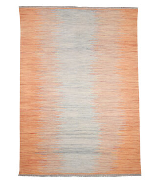 Kelimshop 246x175 cm Handgewebter Moderner  Woll-Kelim-Teppich