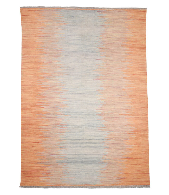 246x175 cm Handwoven Modern Red Wool Kilim Rug