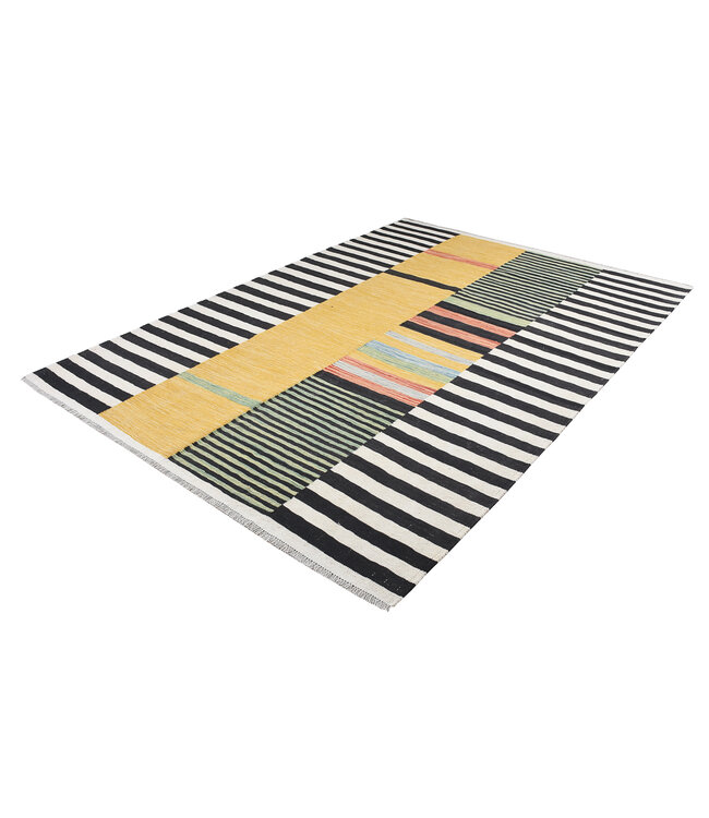 247x181 cm Handgewebter Moderner  Woll-Kelim-Teppich