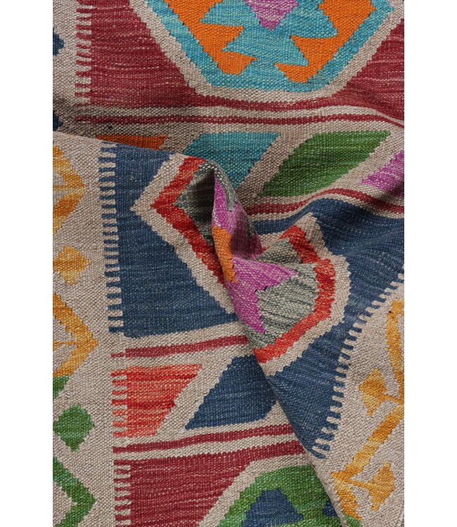 206x64   cm Handwoven Kelim Runner Wool Rug