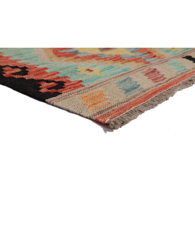 205x66 cm Handgewebter Kelim Läufer  Wollteppich