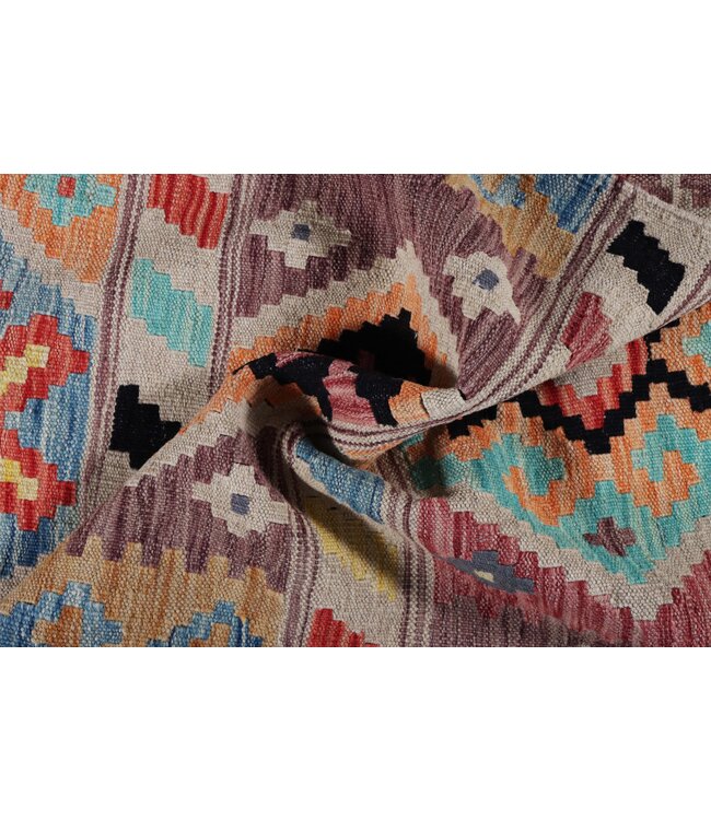 205x66   cm Handwoven Kelim Runner Wool Rug