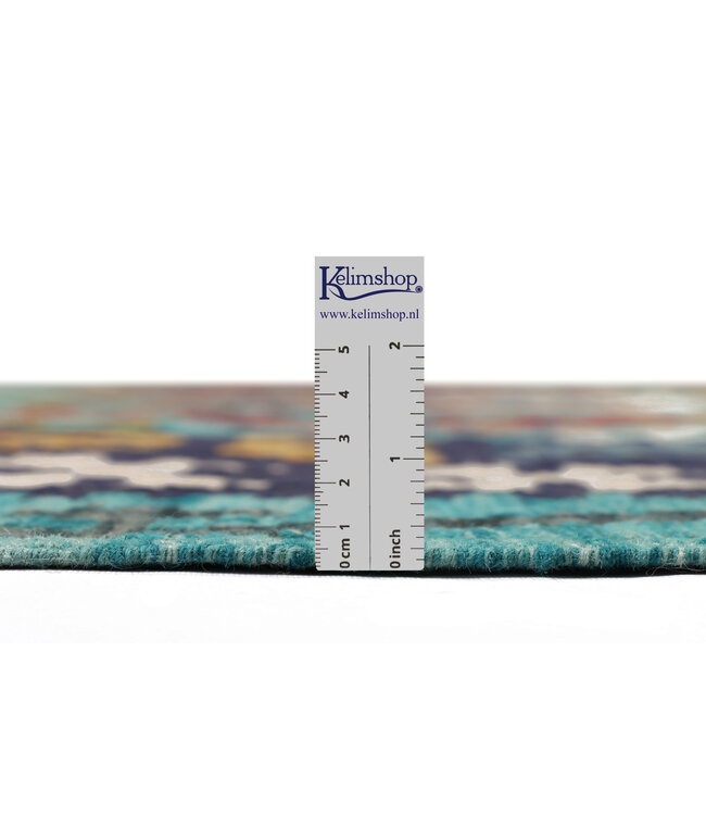 299x205 cm Handgeweven Traditionele Kelim Vloerkleed Wol Tapijt