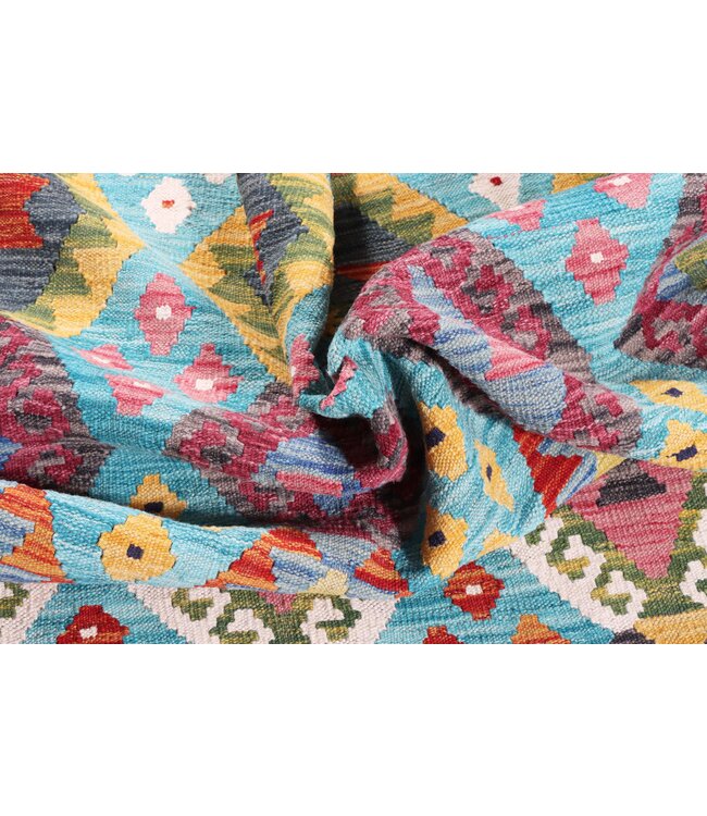 299x205 cm Handwoven Traditional Kelim Area Rug Wool Carpet