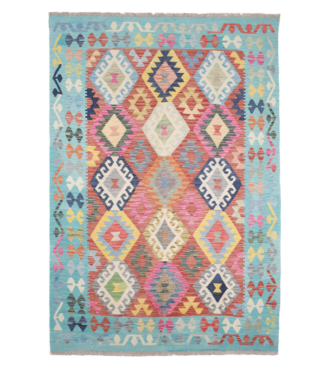 246x171 cm Handwoven Traditional Kelim Area Rug Wool Carpet