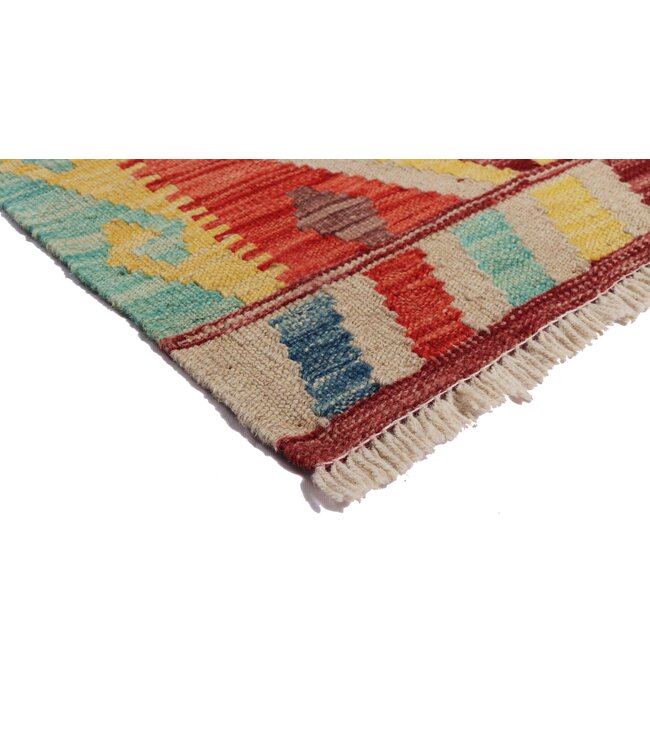 200x62   cm Handwoven Kelim Runner Wool Rug
