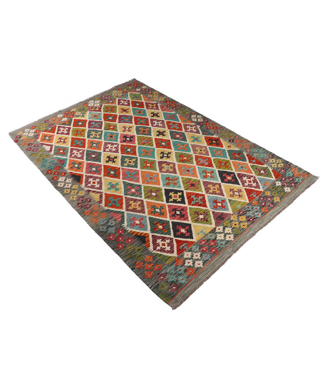 287x170 cm Handgeweven Traditionele Kelim Vloerkleed Wol Tapijt