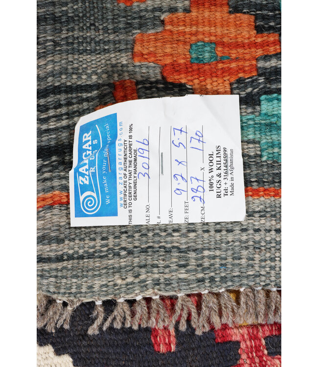 287x170 cm Handwoven Traditional Kelim Area Rug Wool Carpet