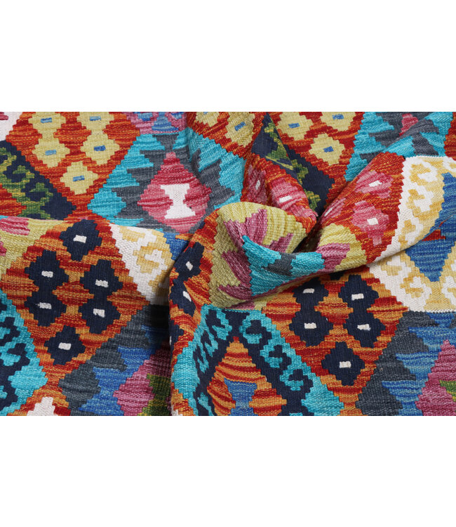 246x184 cm Handgewebter Traditioneller Kelim Teppich Woll