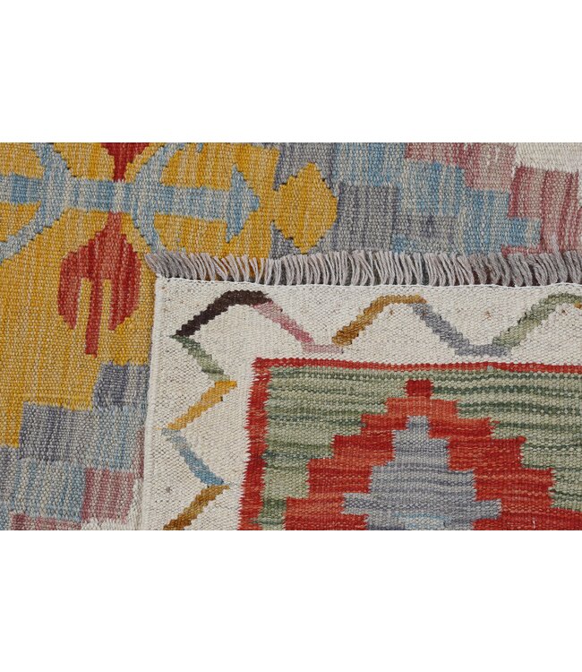 242x177 cm Handgeweven Traditionele Naila Kelim Vloerkleed Wol Tapijt