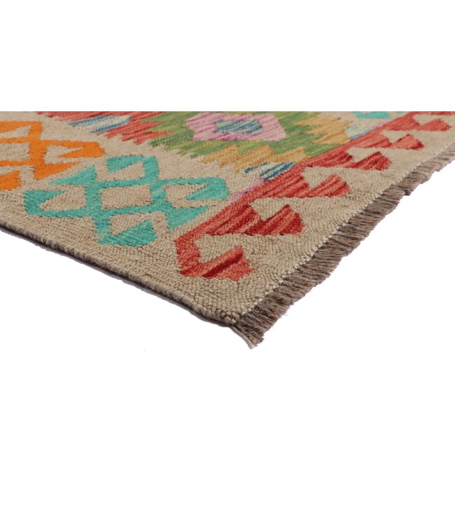 200x65 cm Handgewebter Kelim Läufer  Wollteppich