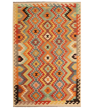 Kelimshop 299x196cm Handgewebter Traditioneller Kelim Teppich Woll