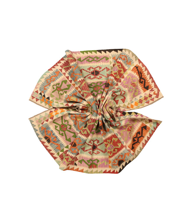 308x204cm Handgewebter Traditioneller Kelim Teppich Woll