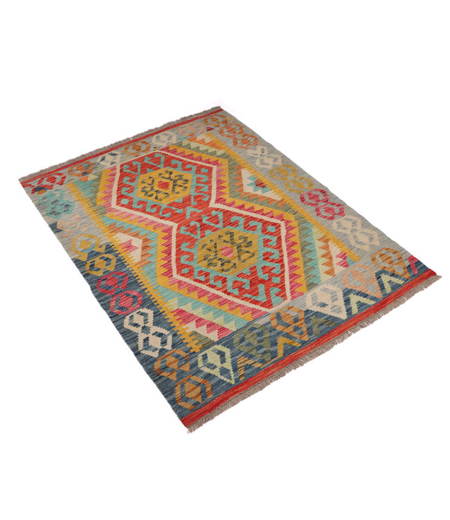 166x124 cm Handgewebter Traditioneller Kelim Teppich Woll