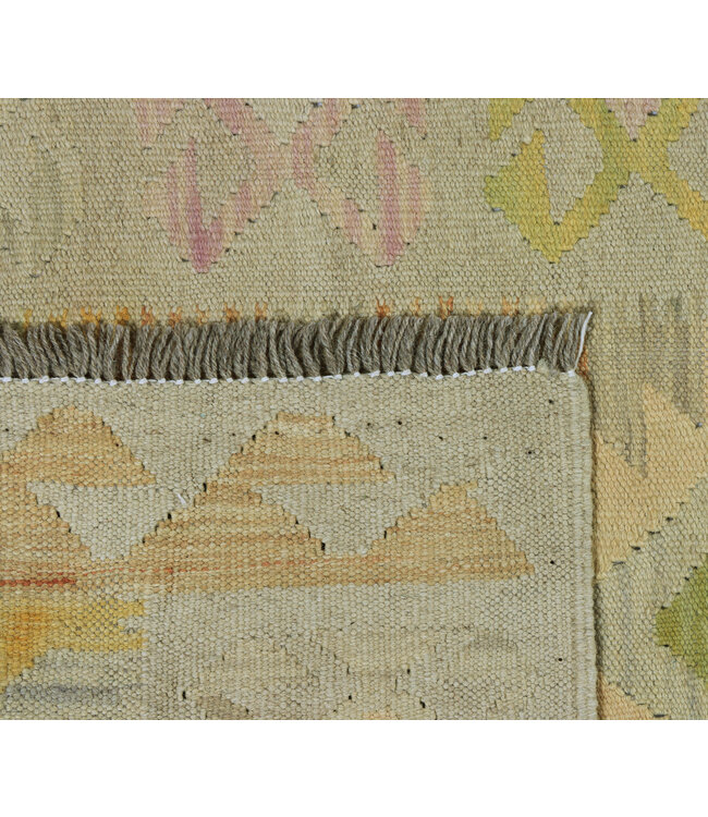 200x64 cm Handgewebter Kelim Läufer  Wollteppich