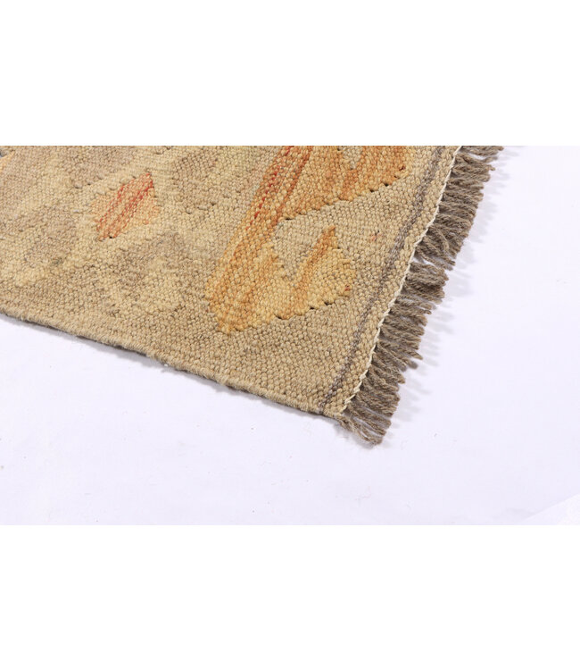 200x64 cm Handgewebter Kelim Läufer  Wollteppich