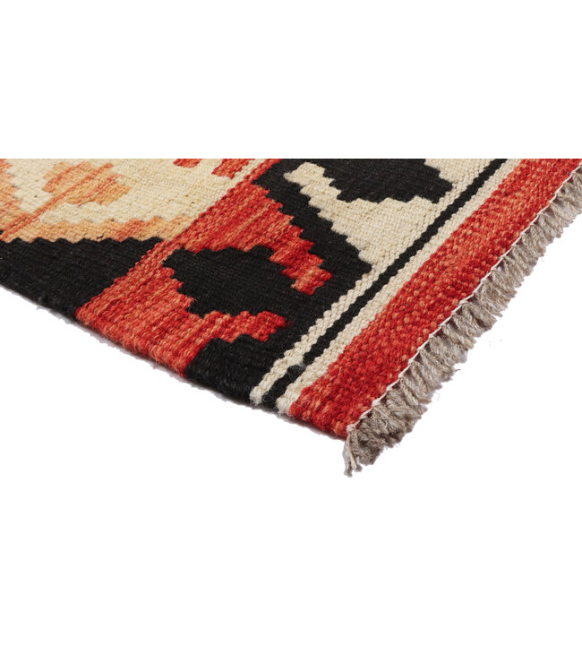 202X62 cm Handgeweven Kelim Loper  Wol  Vloerkleed Tapijt