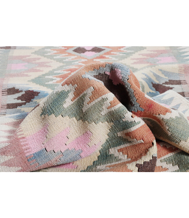 286x76   cm Handwoven Kelim Runner Wool Rug