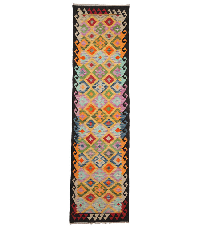 297x79  cm Handwoven Kelim Runner Wool Rug
