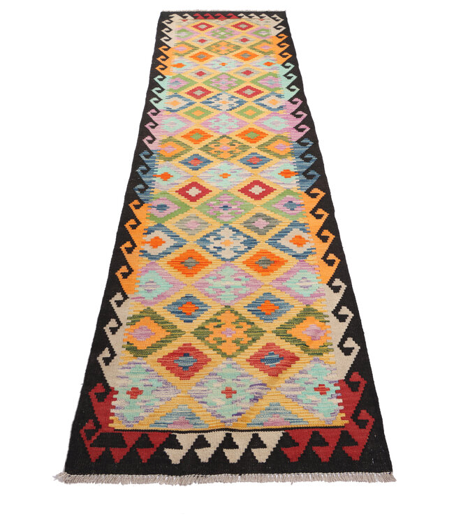 297x79  cm Handwoven Kelim Runner Wool Rug