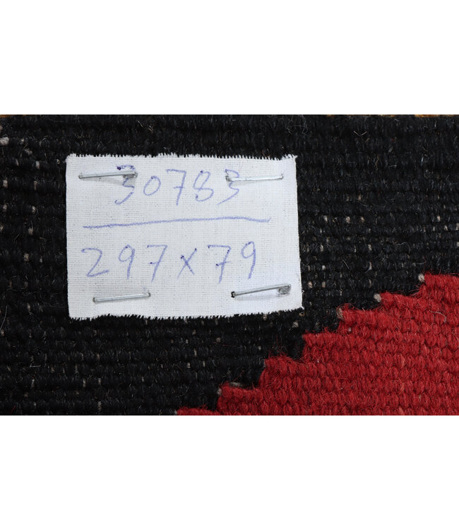 297x79 cm Handgeweven Kelim Loper  Wol  Vloerkleed Tapijt