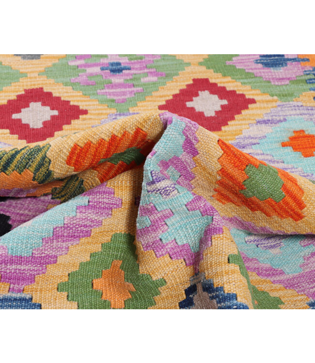 297x79 cm Handgewebter Kelim Läufer  Wollteppich