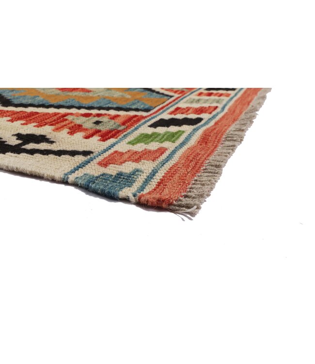 200x64 cm Handgewebter Kelim Läufer  Wollteppich