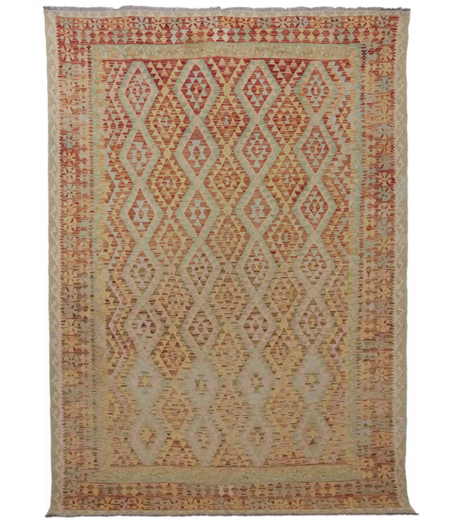 310x210 cm Handgewebter Traditioneller Kelim Teppich Woll