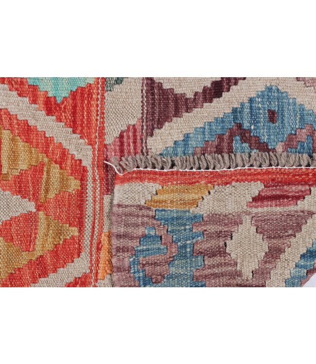 198X59  cm Handwoven Kelim Runner Wool Rug