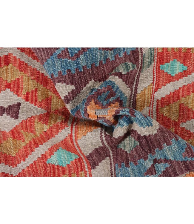 198X59  cm Handwoven Kelim Runner Wool Rug