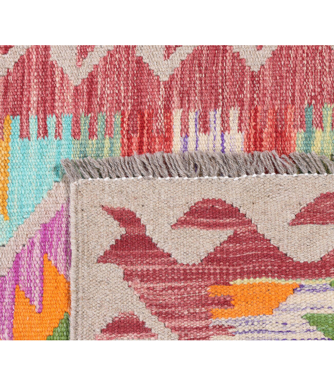 198X59  cm Handwoven Kelim Runner Wool Rug