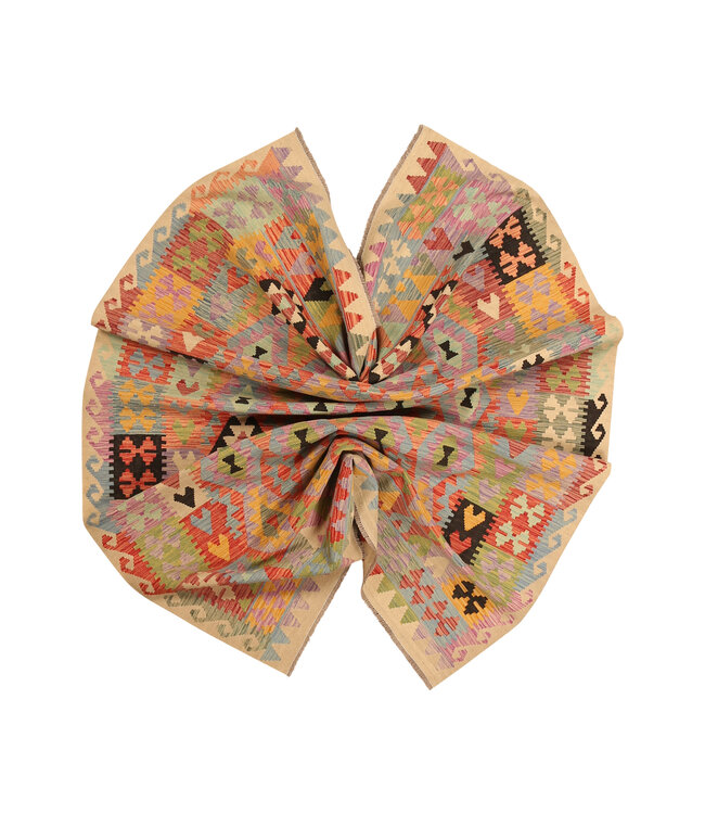 305x203cm Handgewebter Traditioneller Kelim Teppich Woll